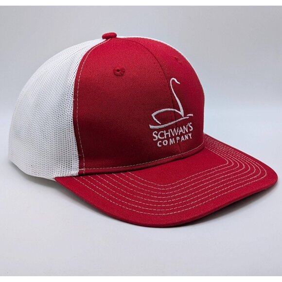 Schwan’s Company Frozen Foods Snapback Hat Red White Mesh Unisex Ice Cream - Picture 1 of 5